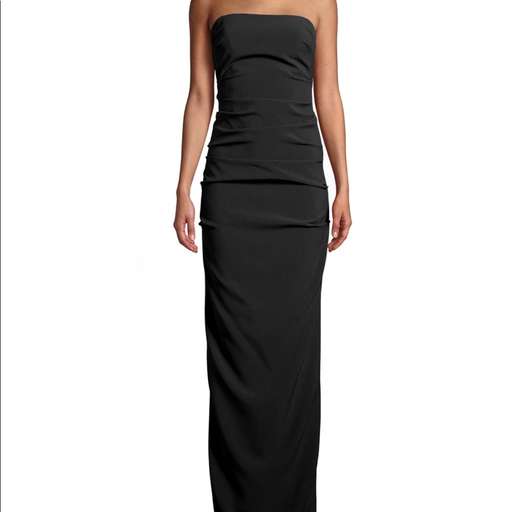 Nicole Miller Stretch Crepe Tuck Gown NEW w/ TAGS